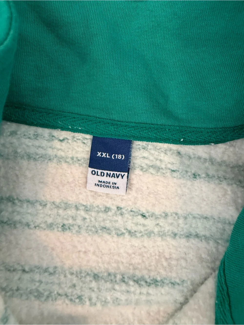 Old Navy Green-Striped Quarter-Zip Pullover